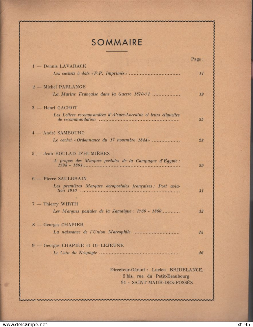 Les Feuilles Marcophiles - N°181 - Voir Sommaire - Frans (vanaf 1941)