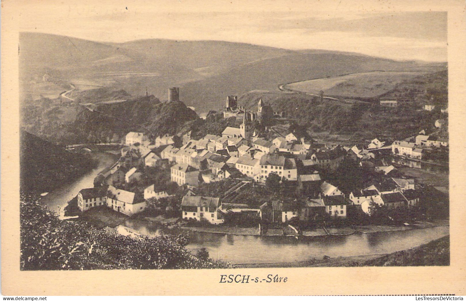 LUXEMBOURG - Esch Sur Sûre - PUBLICITE - Hôtel Des Ardennes - Carte Postale Ancienne - Esch-Sauer