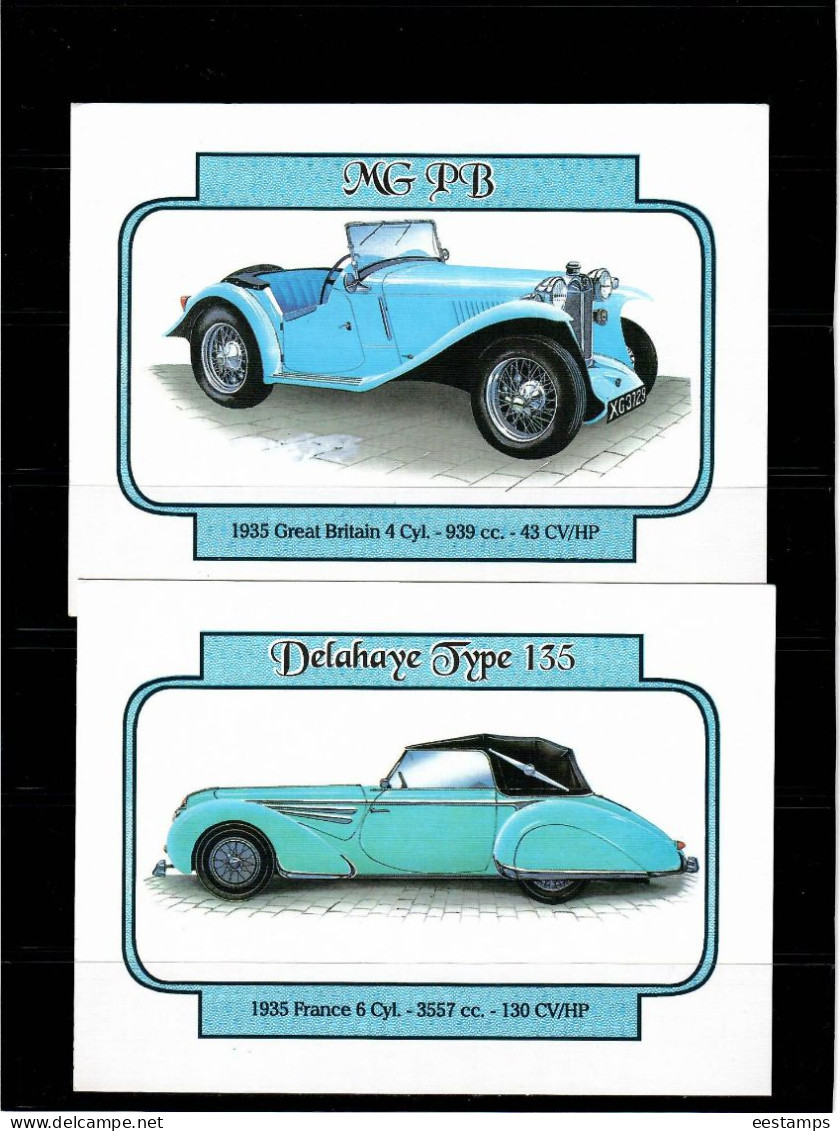 Belarus 2000 . Classic Sports Cars .Volume Two ( 1933-1939). (11 Postcards ). - Belarus