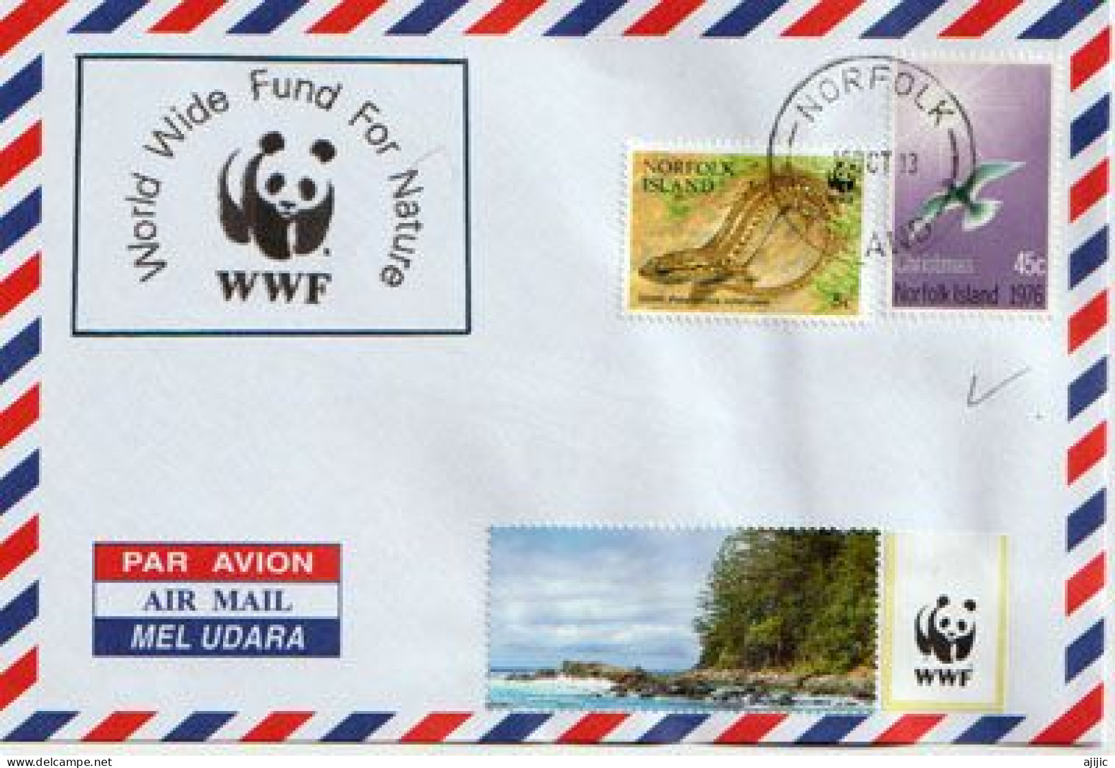 WWF. Lézard Gecko Des îles Lord Howe & Norfolk (espèce En Voie De Disparition),lettre WWF île Norfolk - Lettres & Documents