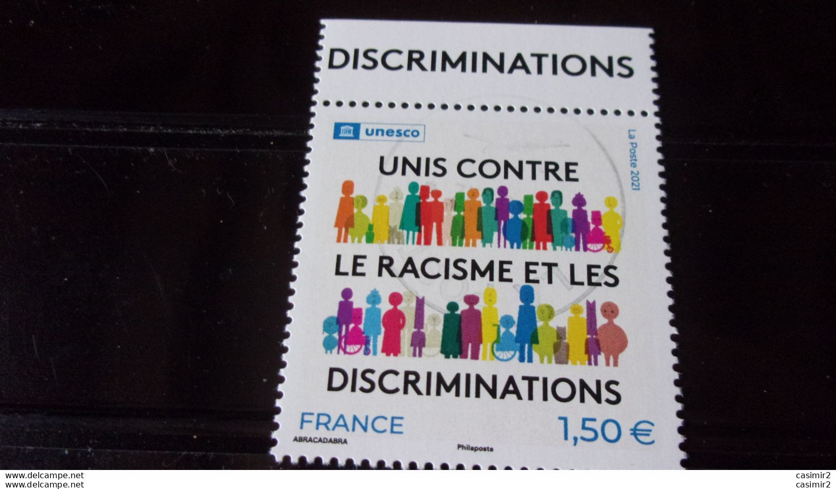 180 OBLITERATION CHOISIE  SUR TIMBRE NEUF  UNIS CONTRE RACISME - Oblitérés