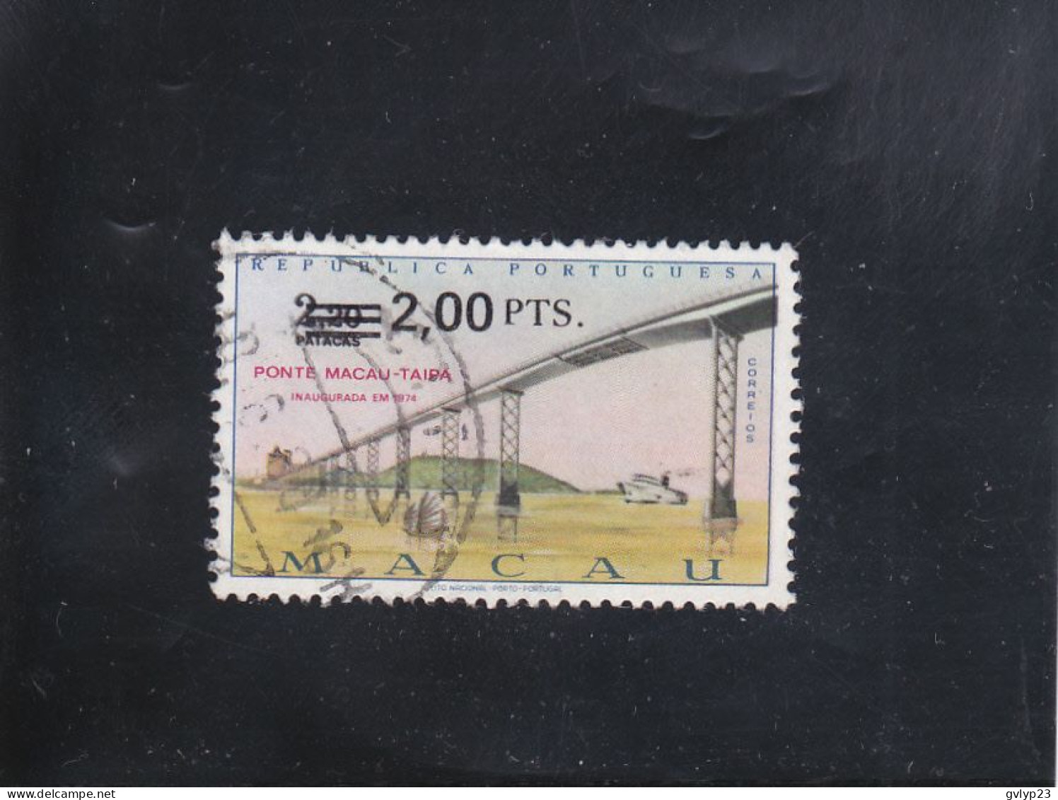 PONT MACAO-TAIPA 2P SUR 2P20 POLYCHROME  OBLITéRé N° 445 YVERT ET TELLIER 1979-81 - Usados