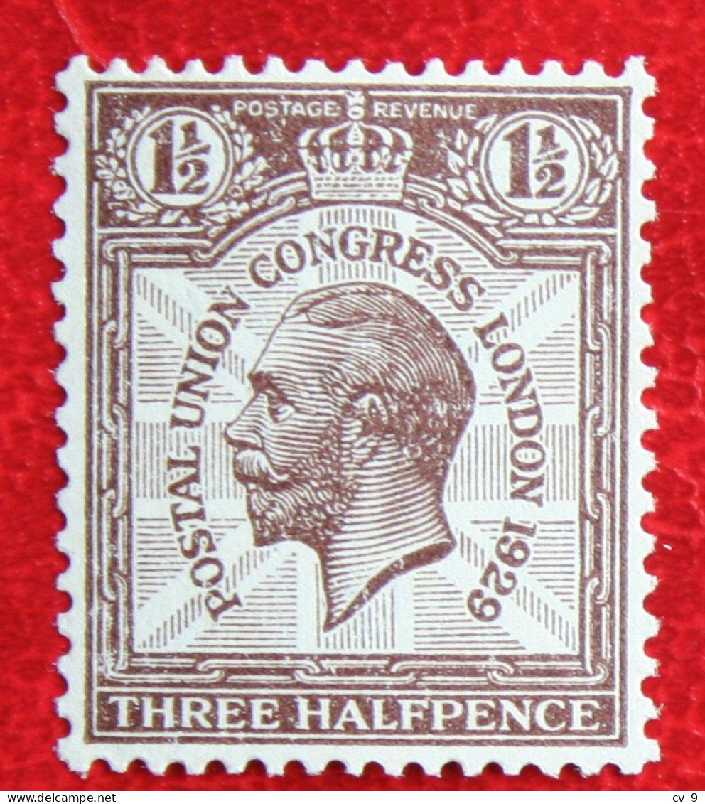 1 1/2 P UPU Congress (Mi 172 Yv 181) 1929 Ongebruikt MH ENGLAND GRANDE-BRETAGNE GB GREAT BRITAIN - Unused Stamps