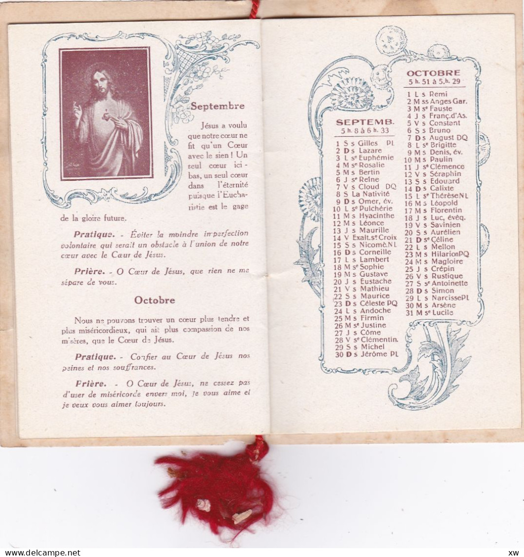 CALENDRIER - RELIGION - Almanach 1917 de la Dévotion au Sacré-Coeur doré sur tranche - Edt.Bouasse-jeune et Cie Paris