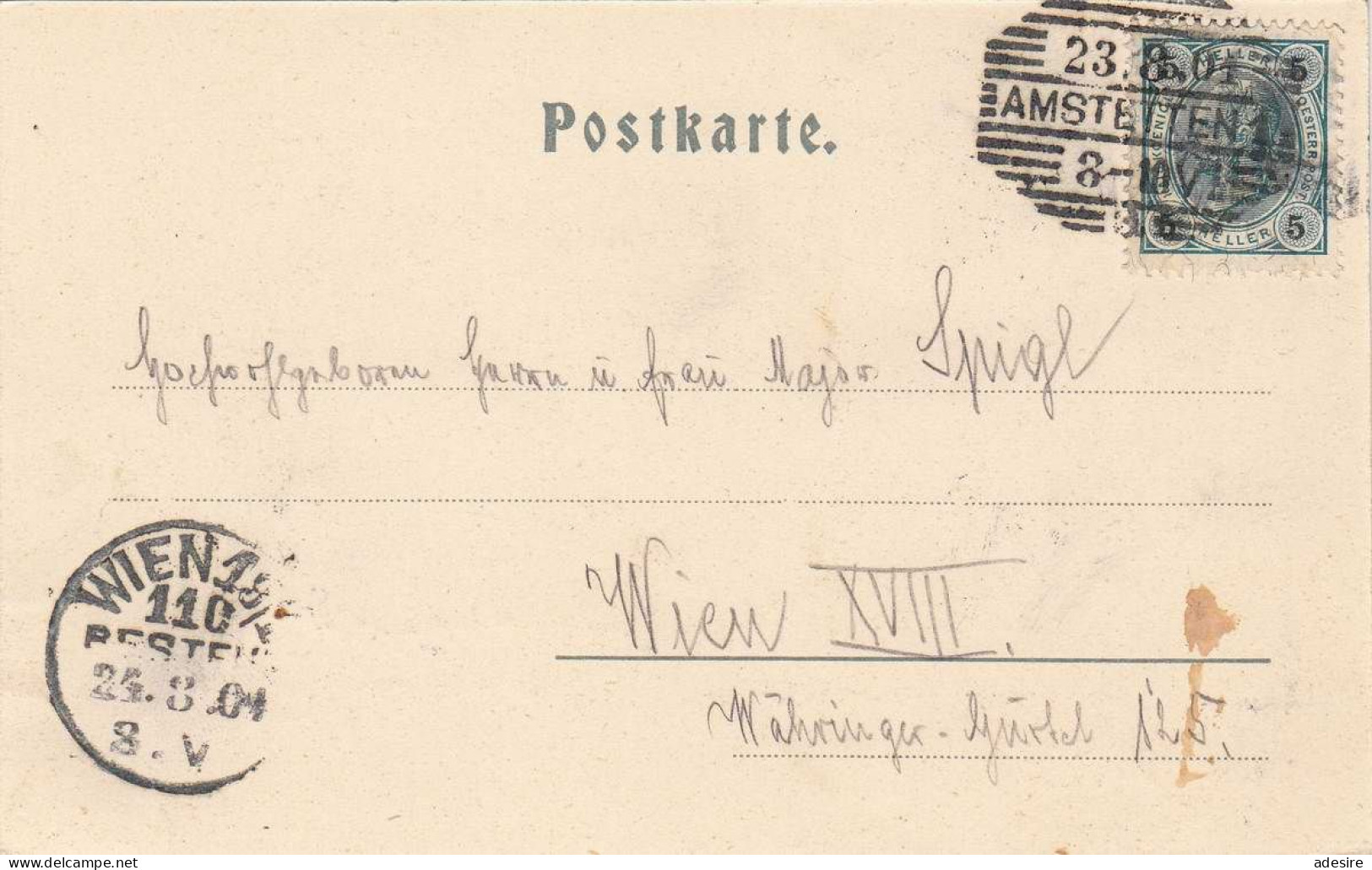 AMSTETTEN (NÖ) - Karte Gel.1901 V.Amstetten > Wien, Gute Erhaltung - Amstetten