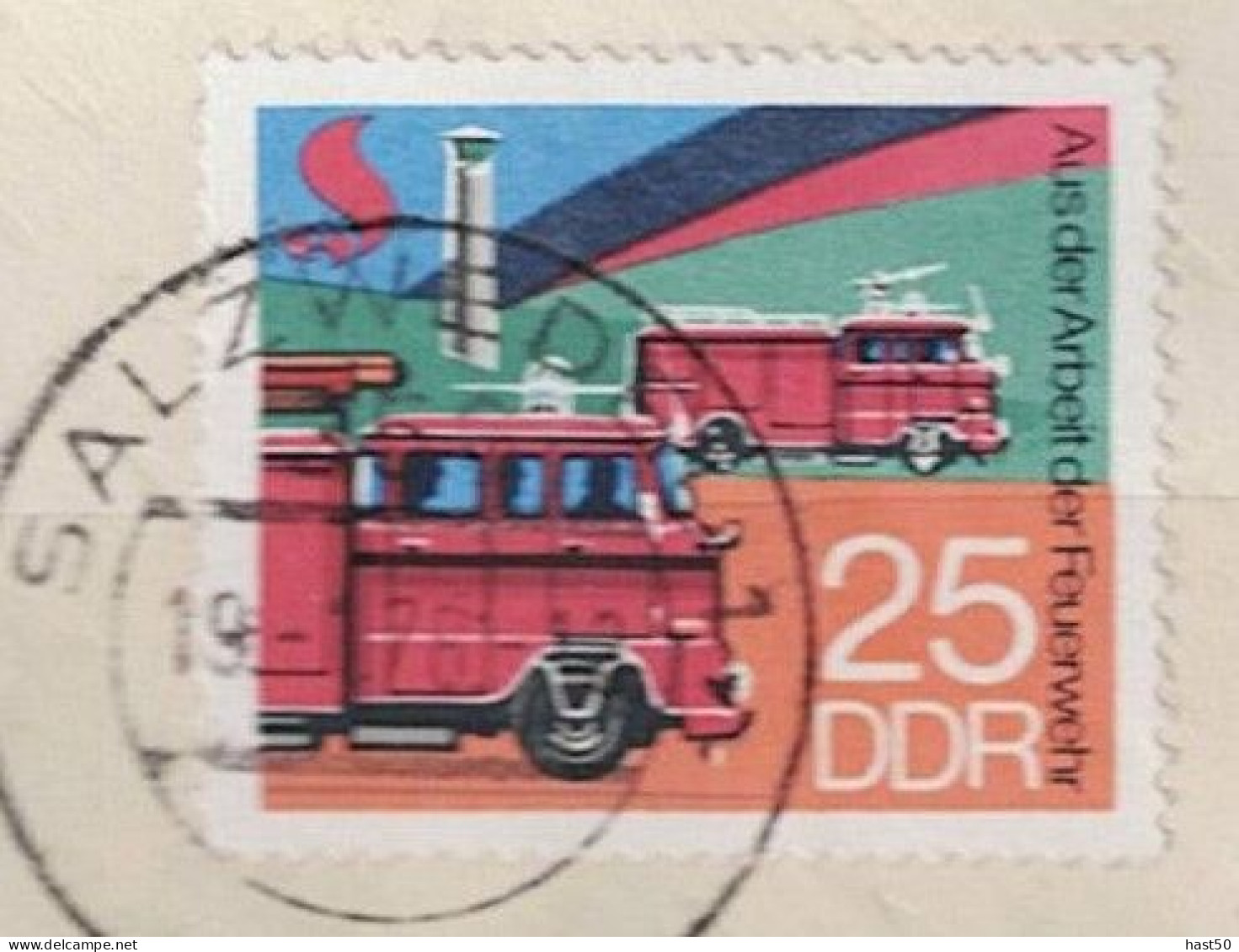 DDR GDR RDA - Feuerwachturm, Löschfahrzeug, Tanklöschfahrzeug (MiNr: 2278) 1977 - Gest Used Obl LESEN - Gebraucht