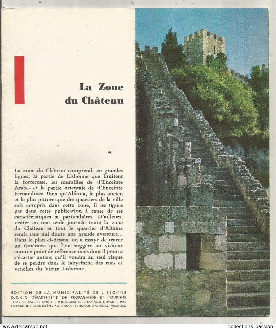 Dépliant Touristique, Portugal, LISBONNE, La Zone Du Chateau, 28 Pages, 37 Photos, 1 Plan, Frais Fr 3.35 E - Toeristische Brochures