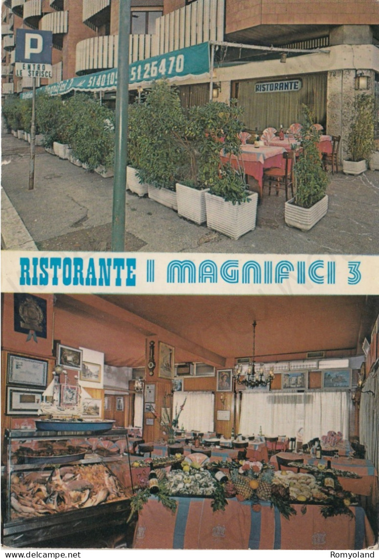 CARTOLINA  ROMA,LAZIO-RISTORANTE III MAGNIFICI 3-LA BOUTIQUE DEI FRUTTI DI MARE-CIRCONVALLAZIONE OSTIENSE -NON VIAGGIATA - Bares, Hoteles Y Restaurantes