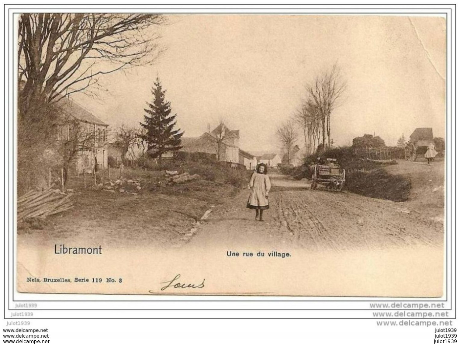 LIBRAMONT ..-- Nels 119 , N° 3 . Une Rue Du Village . 1908 Vers COURT - SAINT - ETIENNE ( Melle Anna Gérard ) . - Libramont-Chevigny