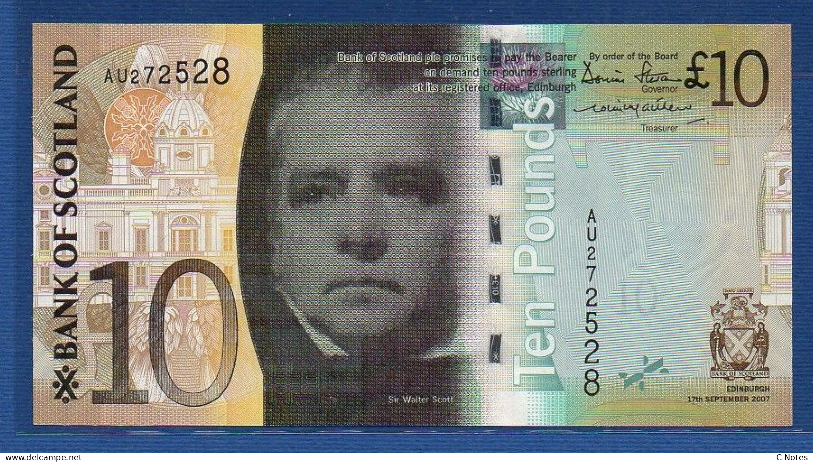 SCOTLAND - P.125a – 10 POUNDS 2007 UNC, S/n AU272528 - 10 Pounds