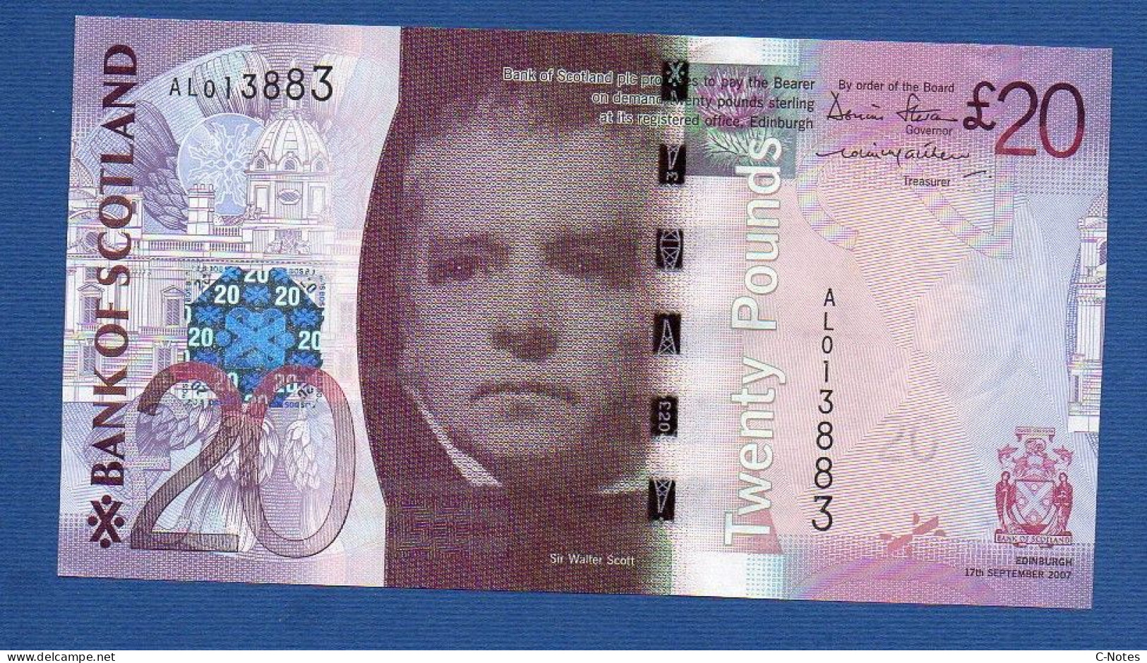 SCOTLAND - P.126a – 20 POUNDS 2007 UNC, S/n AL013883 - 20 Pounds