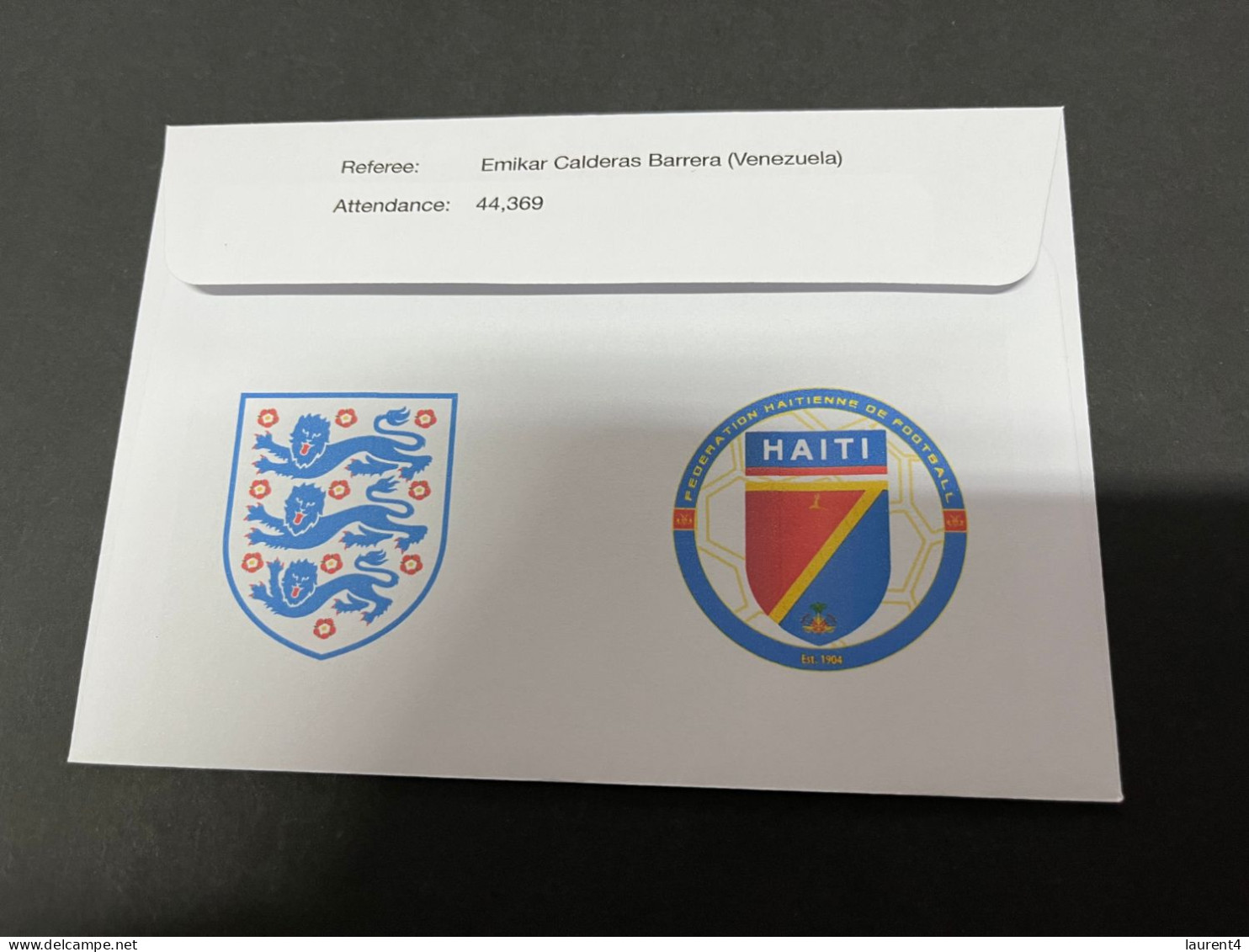 22-7-2023 (3 S 9) FIFA Women's Football World Cup Match 7 (stamp + Coin) England (1) V Haiti (0) - 2 Dollars