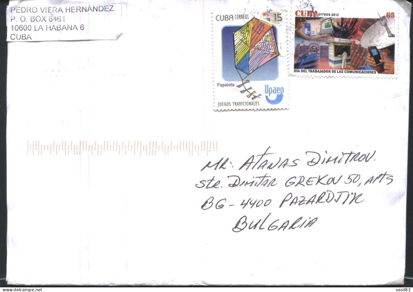 Mailed Cover (letter) With Stamps Communication Workers' Day 2012 UPAEP  From  Cuba - 2014 – Brasile
