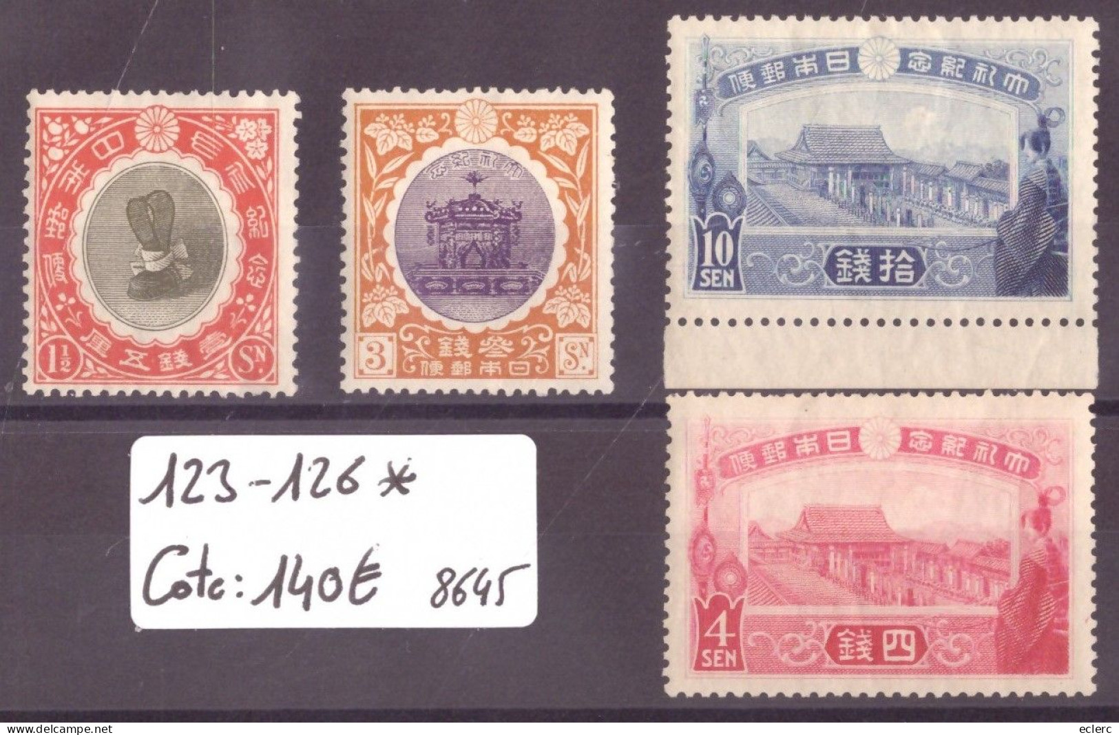 JAPON - No Michel 123-126 * ( NEUF AVEC CHARNIERE )   -   COTE: 140 €  ( NO PAYPAL ) - Unused Stamps