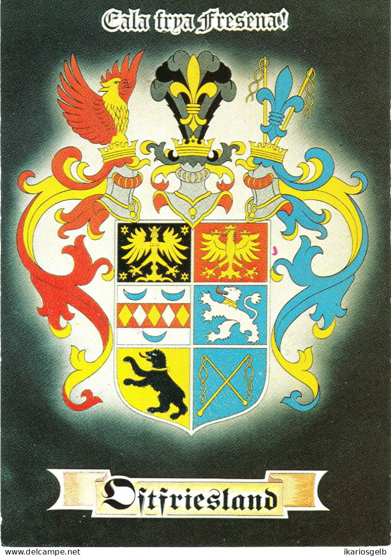Leer Ost Friesland 1962 " Wappenkarte " Old Viewcard Germany Carte Postale Heraldik Heraldy - Leer