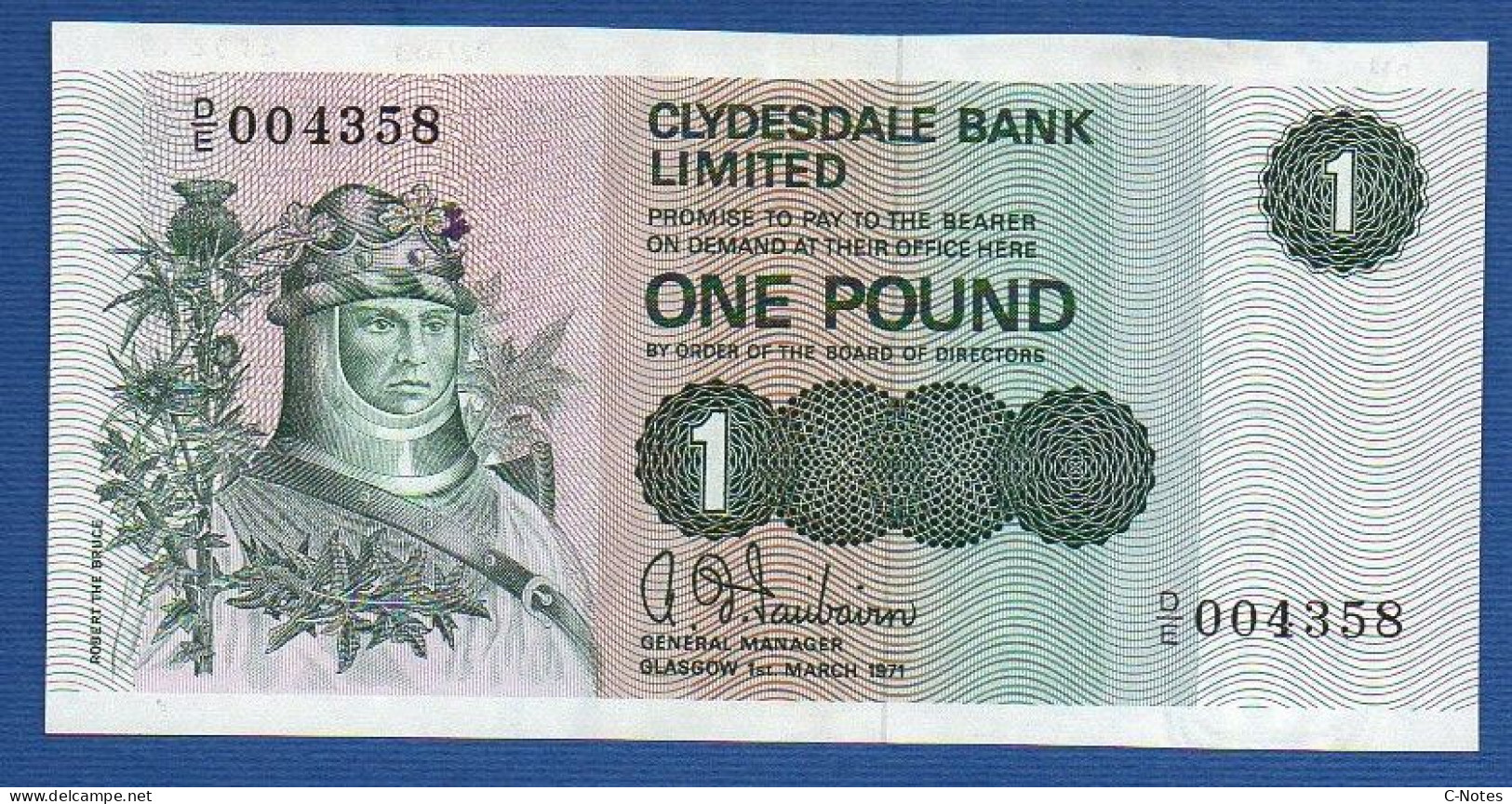 SCOTLAND - P.204a – 1 POUND 01.03.1971 UNC-, S/n D/E 004358 - 1 Pond