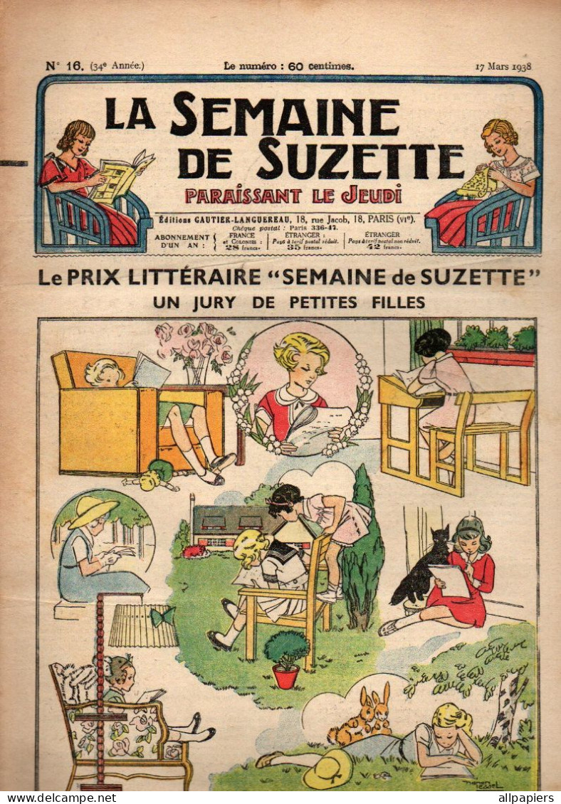 La Semaine De Suzette N°16 Le Prix Littéraire "semaine De Suzette" Jury De Petites Filles - Ou Vont Les Vieux Chiffons - La Semaine De Suzette