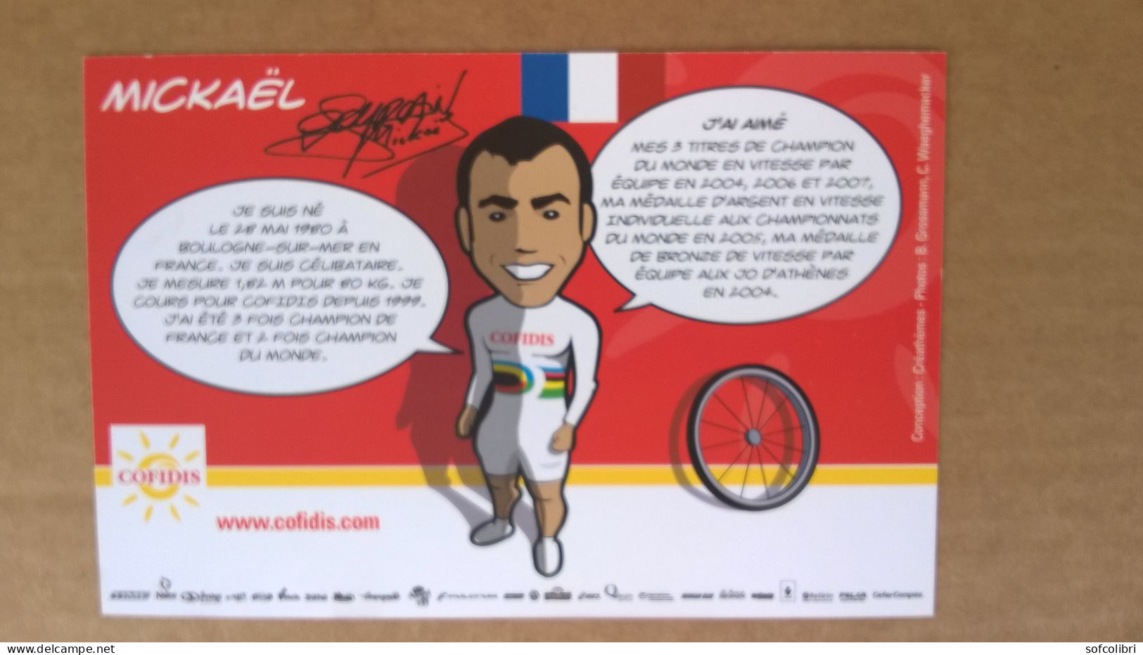 COUREUR CYCLISTE -  MICKAEL BOURGAIN (Cyclisme)....Signature...Autographe Véritable... - Sportifs