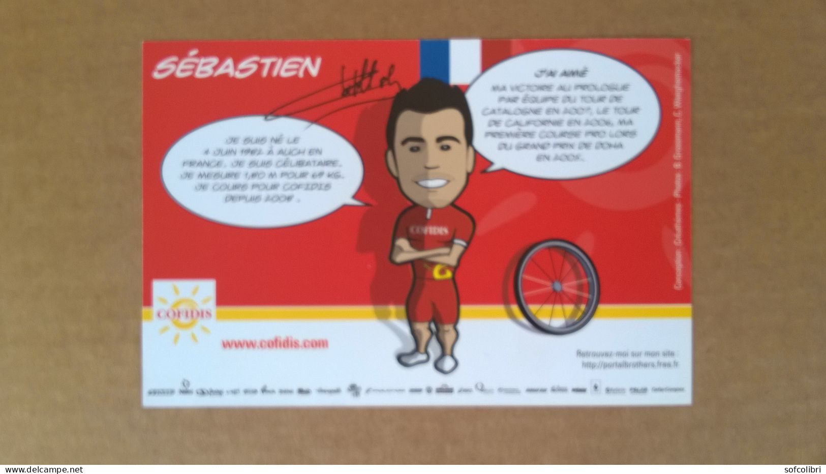 COUREUR CYCLISTE -  SEBASTIEN PORTAL (Cyclisme)....Signature...Autographe Véritable... - Sportspeople