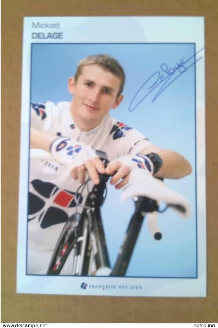 COUREUR CYCLISTE -  MICKAEL DELAGE (Cyclisme)....Signature...Autographe Véritable... - Sportspeople