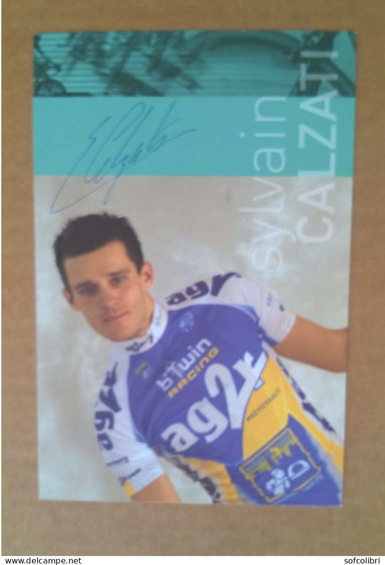 COUREUR CYCLISTE - SYLVAIN CALZATI (Cyclisme)....Signature...Autographe Véritable... - Sportspeople