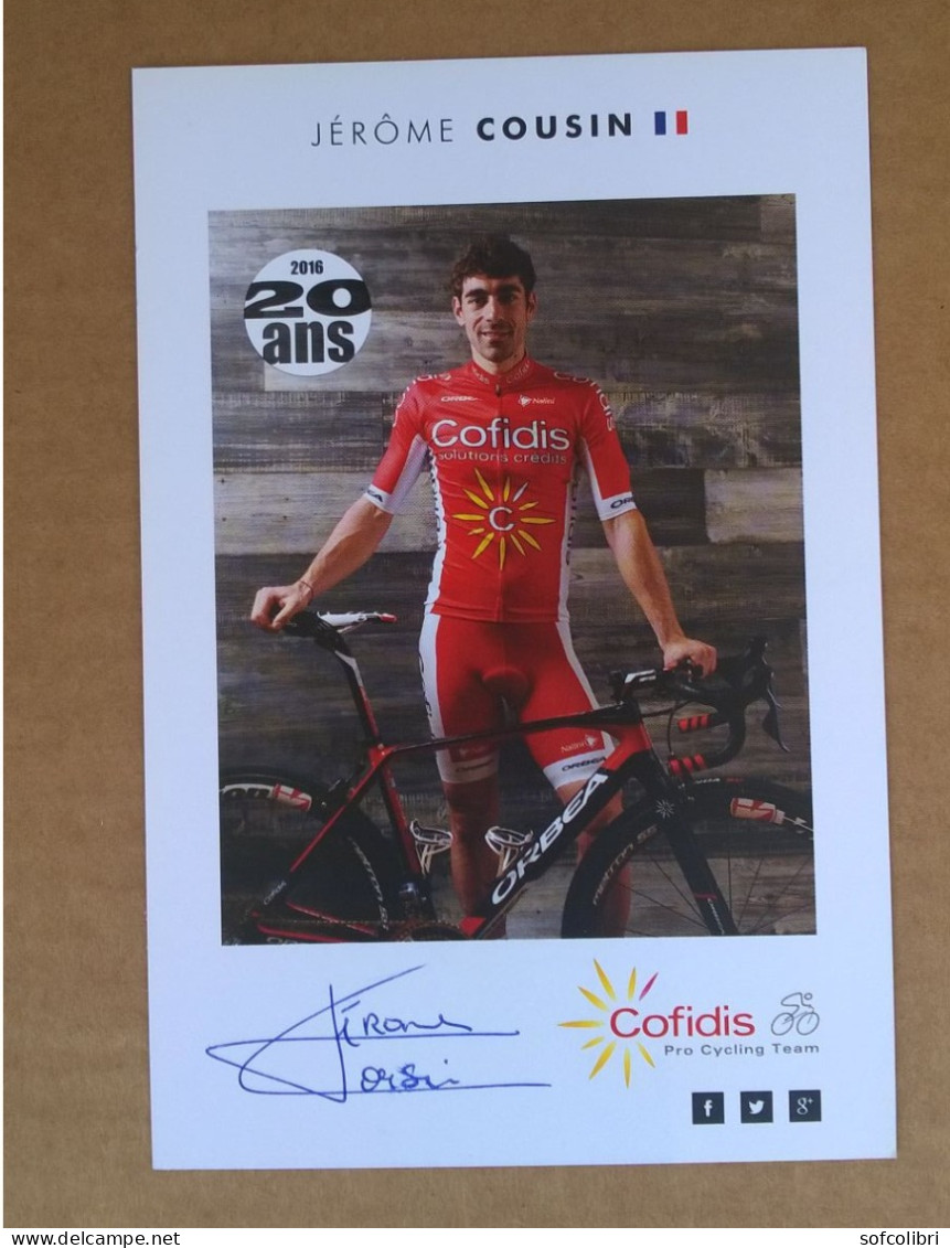 COUREUR CYCLISTE - JEROME COUSIN (Cyclisme)....Signature...Autographe Véritable...COFIDIS - Sportlich