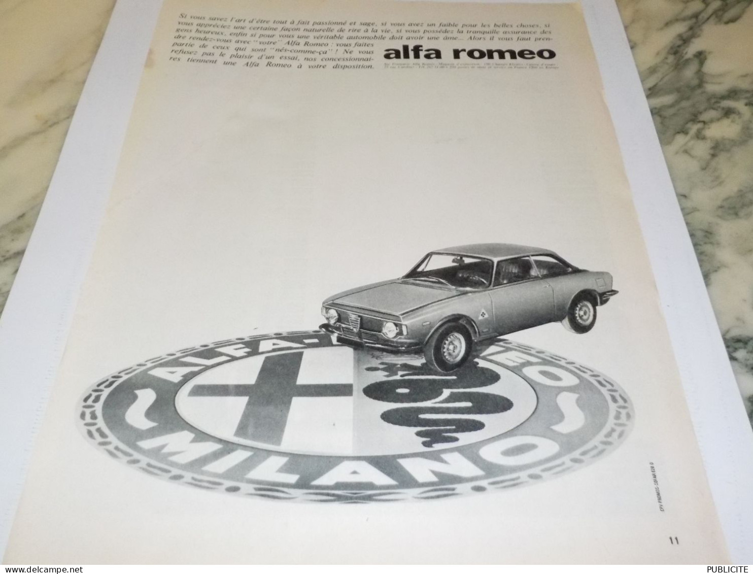 ANCIENNE PUBLICITE VOITURE   ALFA ROMEO 1966 - Voitures