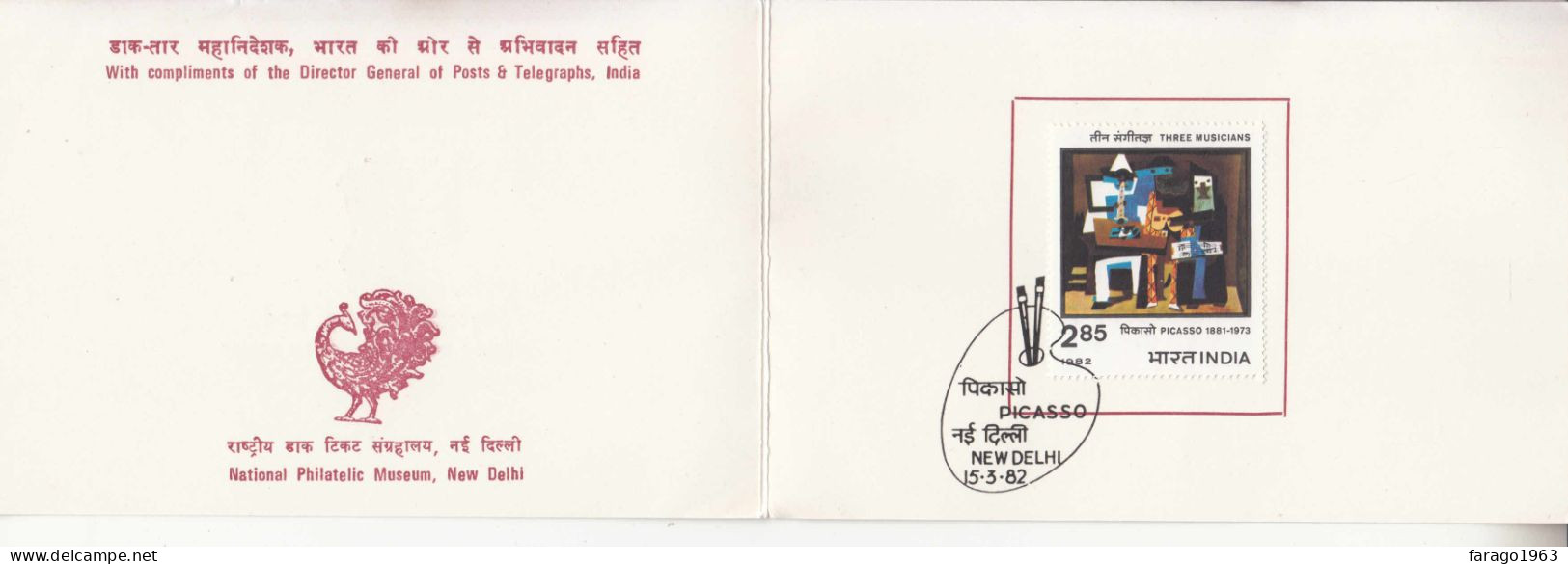 1981 India Picasso Art Souvenir Booklet Sent To Foreign UPU Postal Administrations - Brieven En Documenten