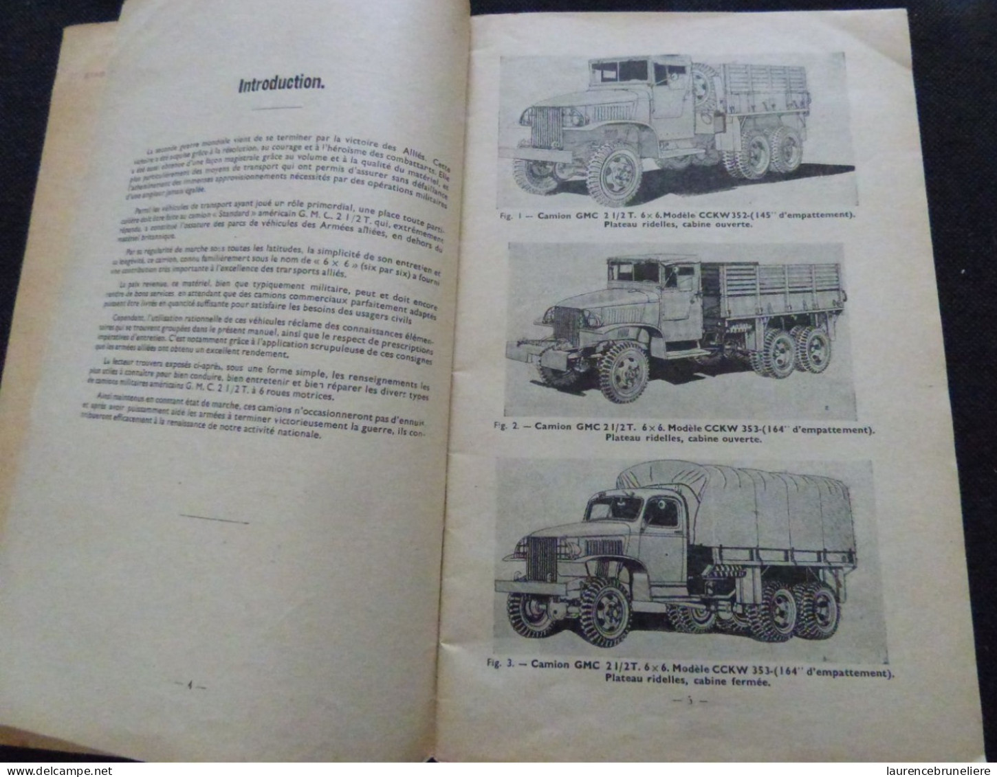 NOTICE DE CONDUITE D'ENTRETIEN ET DE MISE AU POINT DES CAMIONS G.M.C. 2 1/2 TON  6X6 - ARMEE AMERICAINE -  1945 - Vehicles