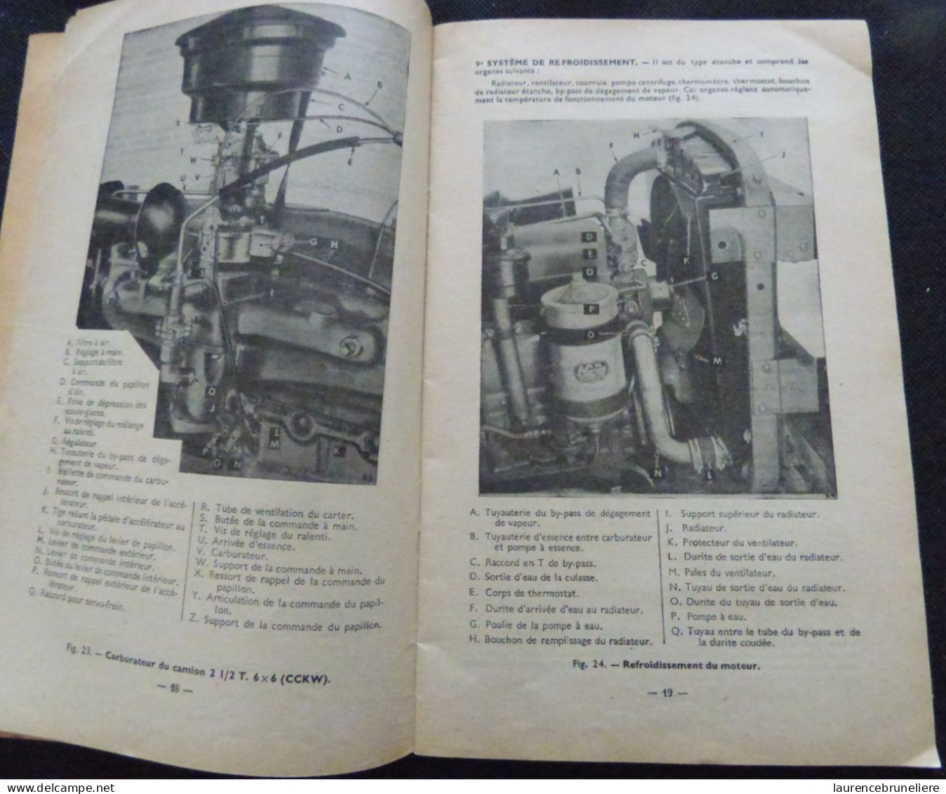 NOTICE DE CONDUITE D'ENTRETIEN ET DE MISE AU POINT DES CAMIONS G.M.C. 2 1/2 TON  6X6 - ARMEE AMERICAINE -  1945