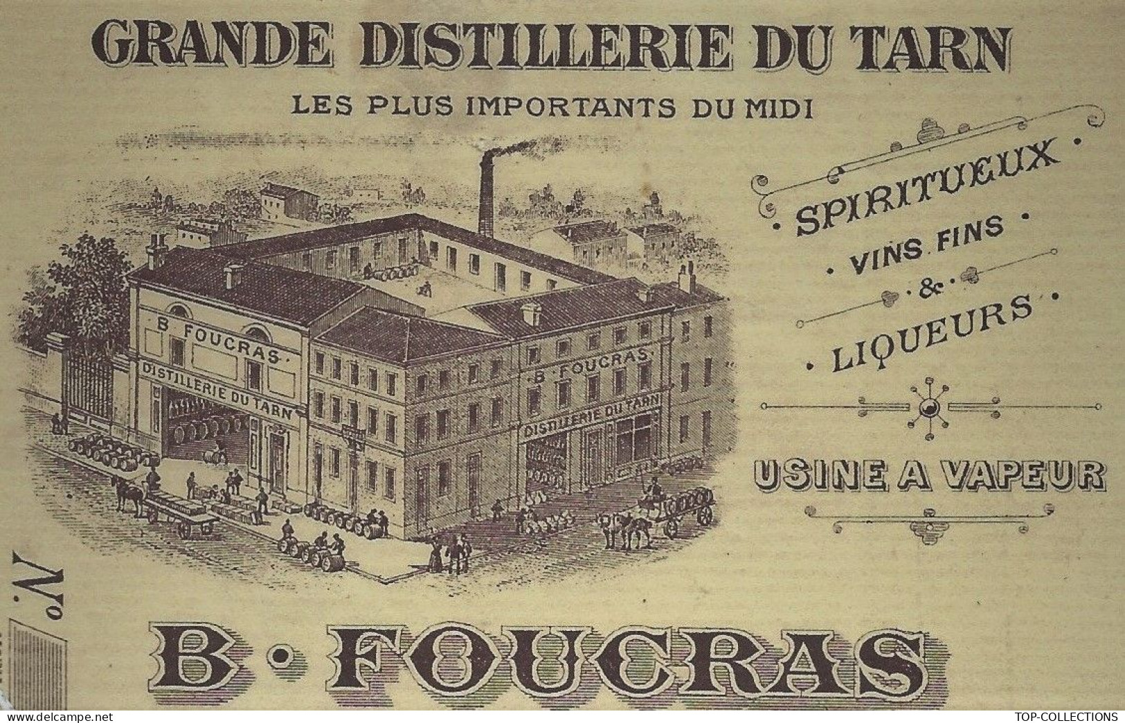 1914  ALCOOL LIQUEUR ENTETE GRANDE DISTILLERIE Du Tarn Foucras CARMAUX Pour Graulhet  Mandat Fiscal Timbre Sign.cachet - 1900 – 1949