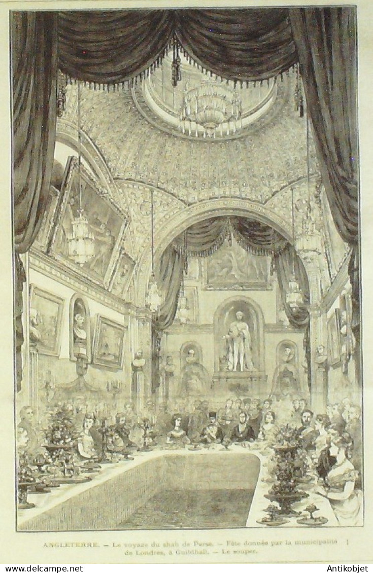 Le Monde Illustré 1873 N°847 Autriche Vienne Italie Naples Avellino Iran Shah De Perse Angleterre Guildhall - 1850 - 1899