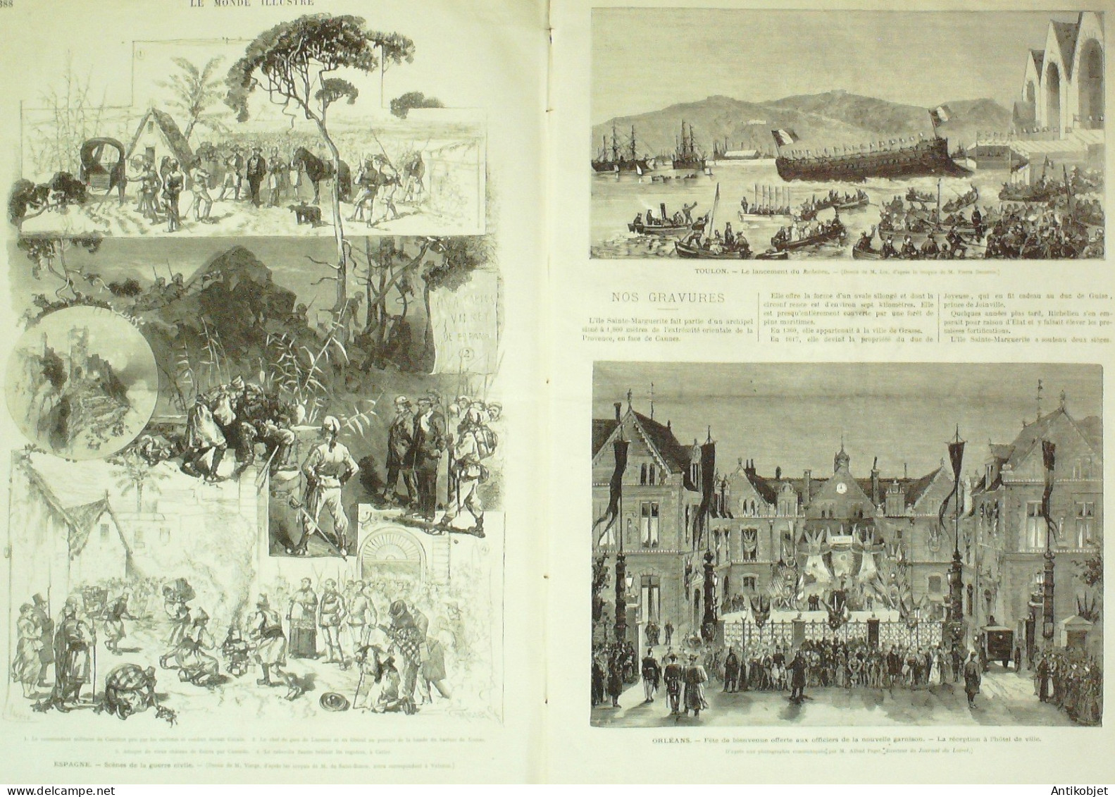 Le Monde Illustré 1873 N°871 Toulon (83) Orléans (45) St-Privat (57) St-Etienne (42)  - 1850 - 1899