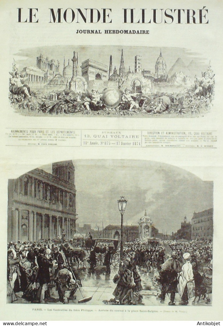 Le Monde Illustré 1874 N°875 Espagne Carthagène Exemo Manuel Pavia Versailles (78) - 1850 - 1899