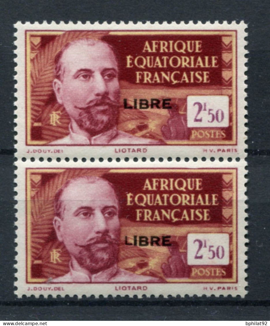 !!! AEF, PAIRE DU N°123/123b VARIETE PETIT "L" A LIBRE NEUVE ** - Neufs