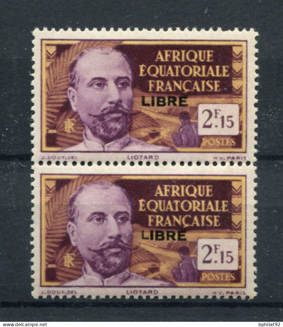 !!! AEF, PAIRE DU N°121/121b VARIETE PETIT "L" A LIBRE NEUVE **/* - Nuevos