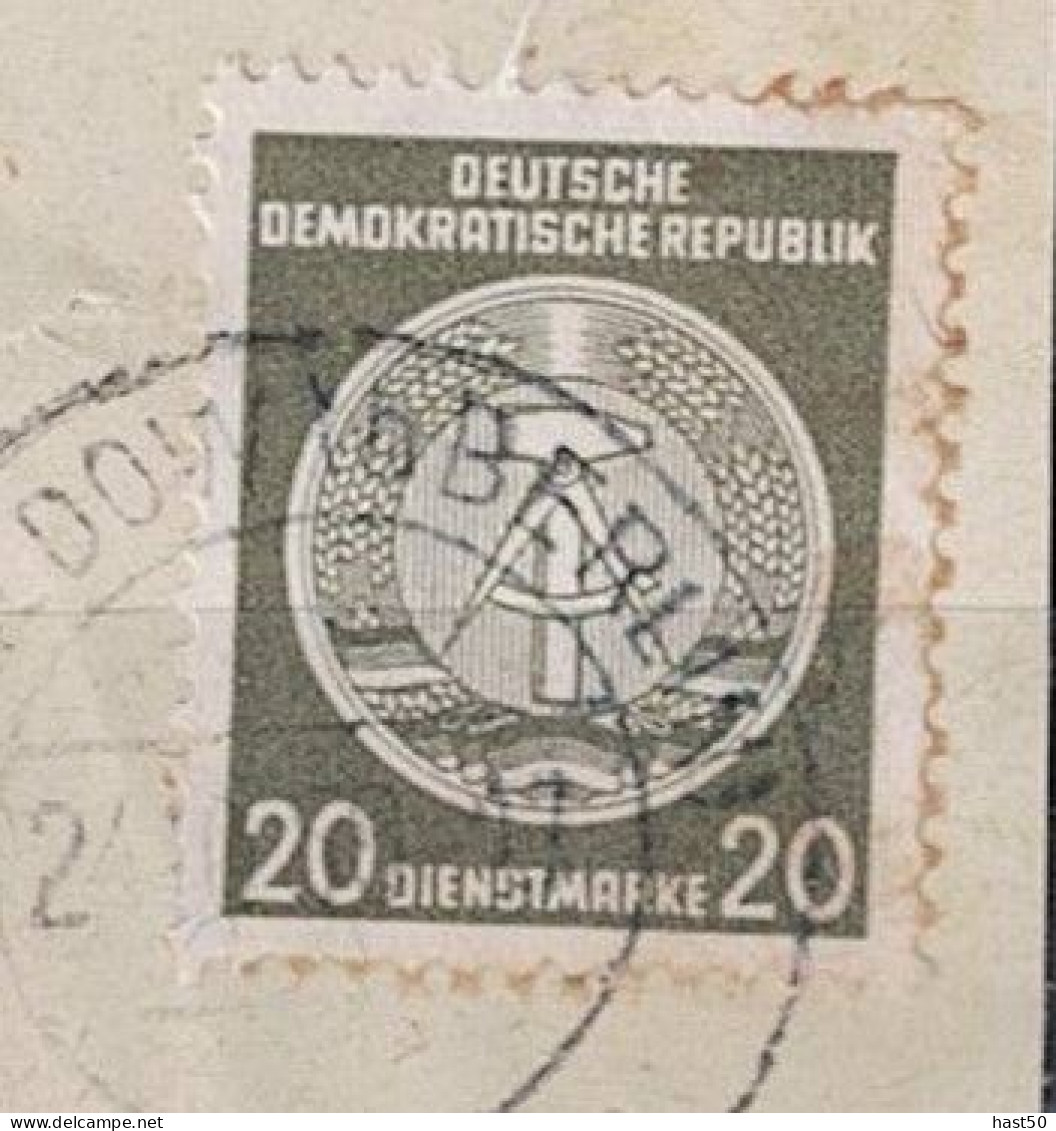 DDR GDR RDA - Dienstmarke Staatswappen Zirkel Rechts  (MiNr: 37 B) 1958 - Gest Used Obl LESEN - Used