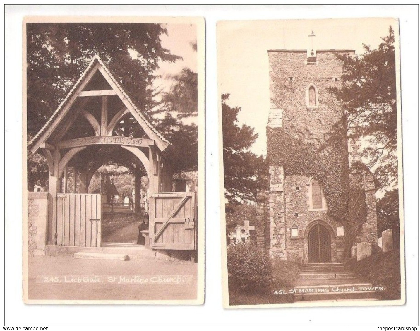 CANTERBURY .. TWO POSTCARDS BOTH OF OF ST MARTINS CHURCH CANTERBURY UNUSED - Canterbury