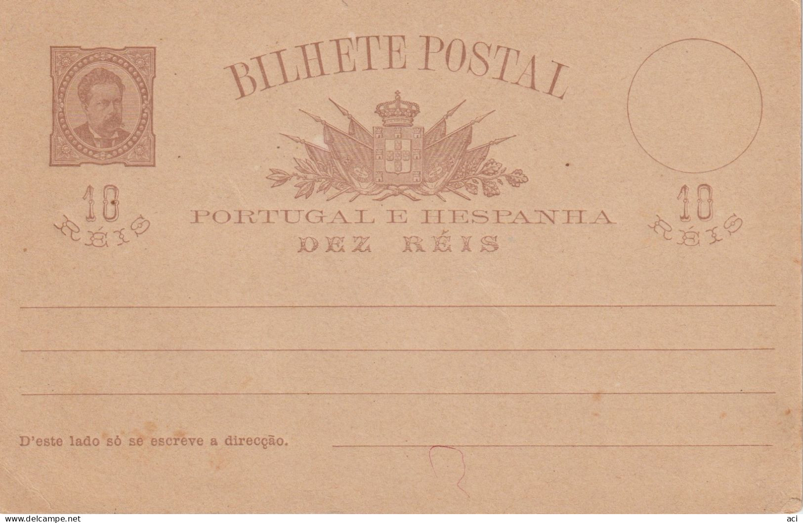 Portugal Mint Postal Card, 10 Reis , - Lettres & Documents