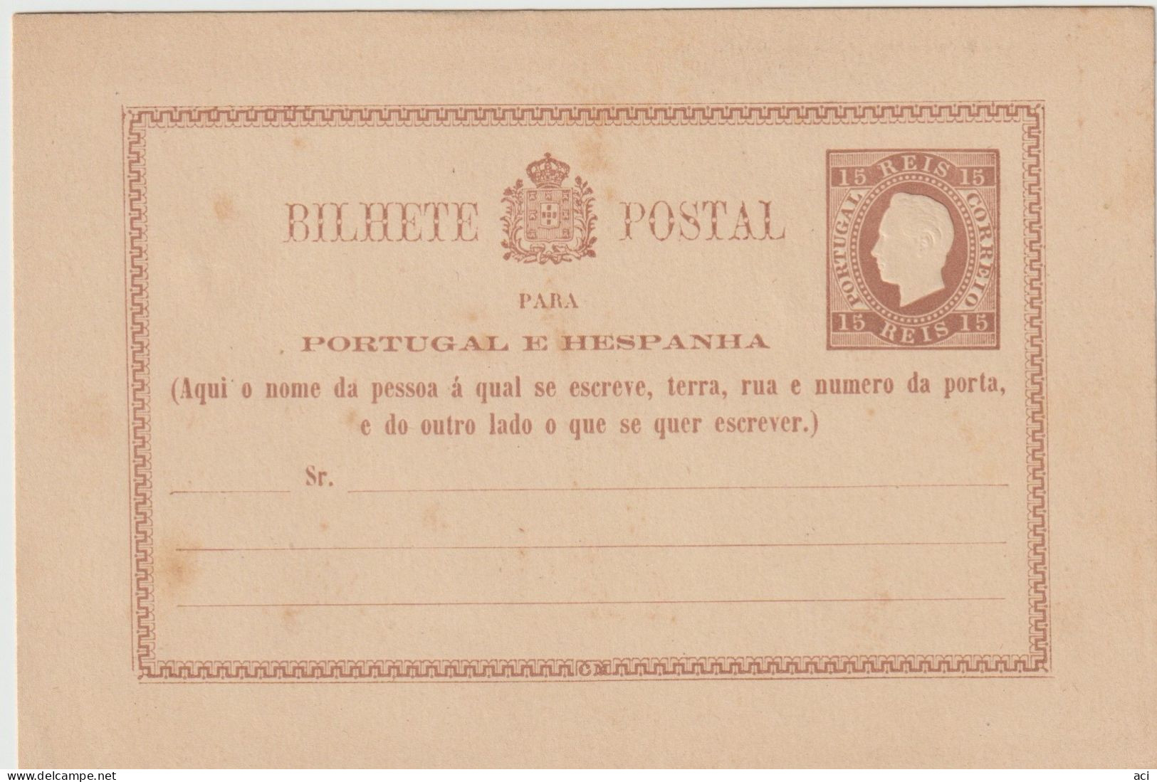 Portugal Mint Postal Card, 15 Reis - Lettres & Documents