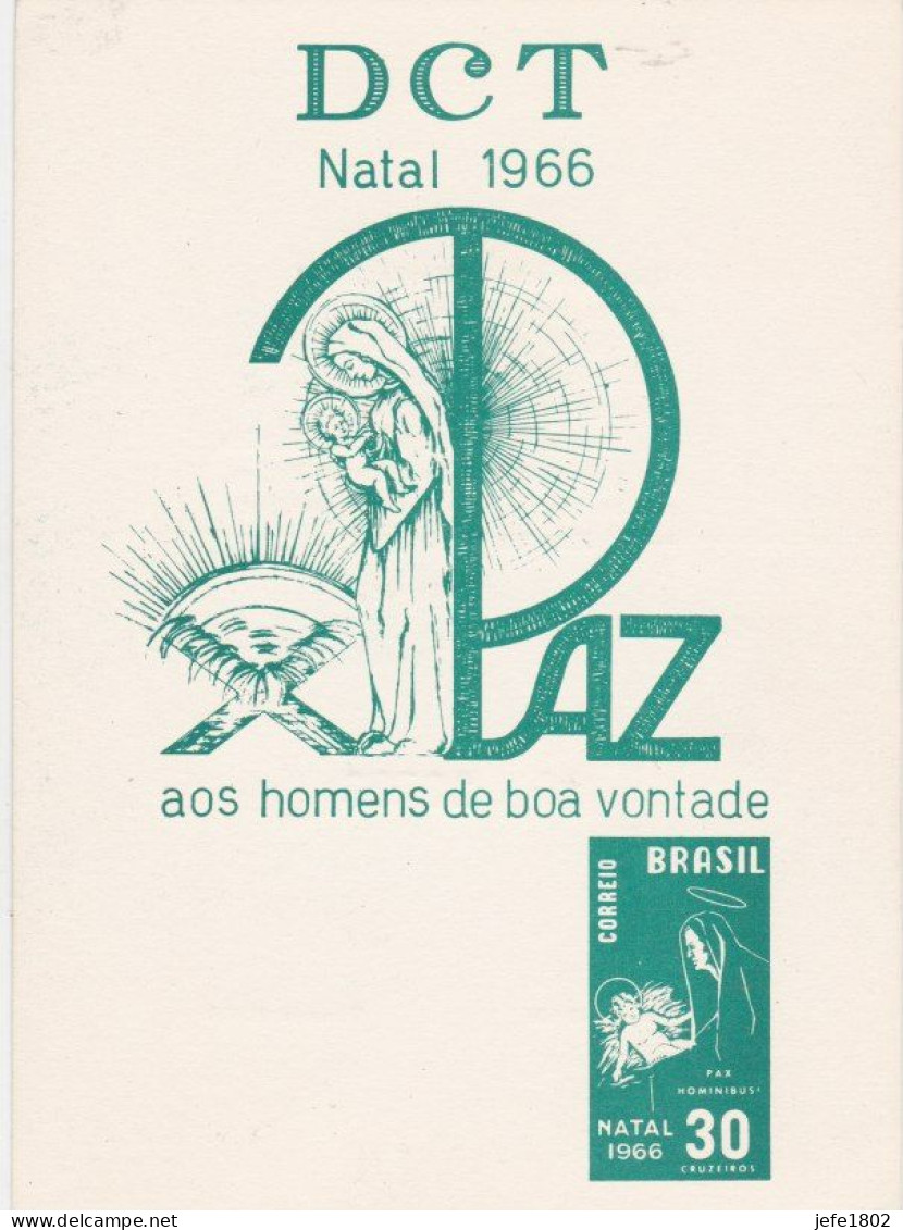 DCT Natal 1966 Aos Homens De Boa Vontade - Entiers Postaux