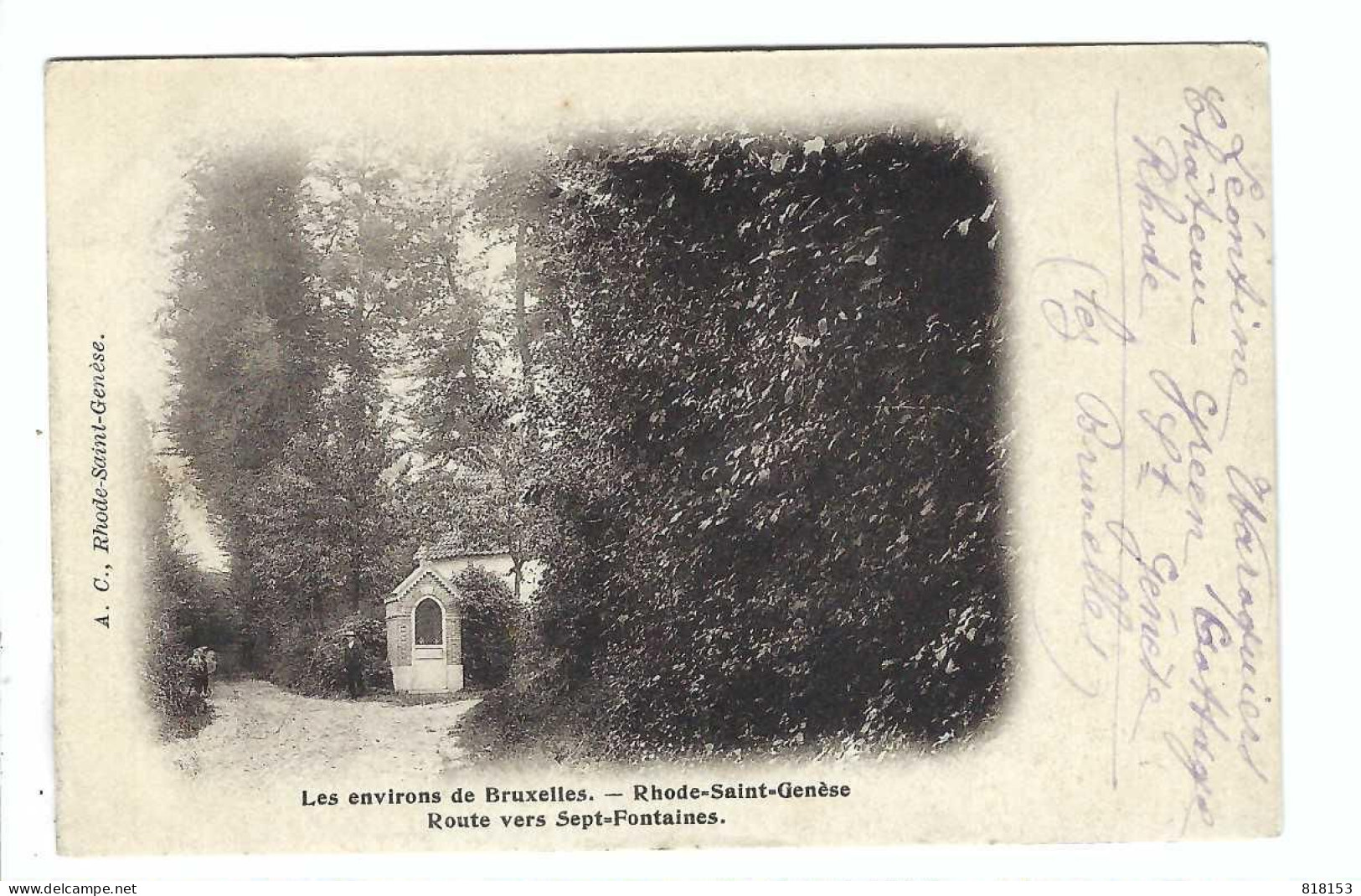 St-Genesius-Rode     Les  Environs De Bruxelles  -  Rhode-St-Genèse  Route Vers Sept-Fontaines  1902 - St-Genesius-Rode