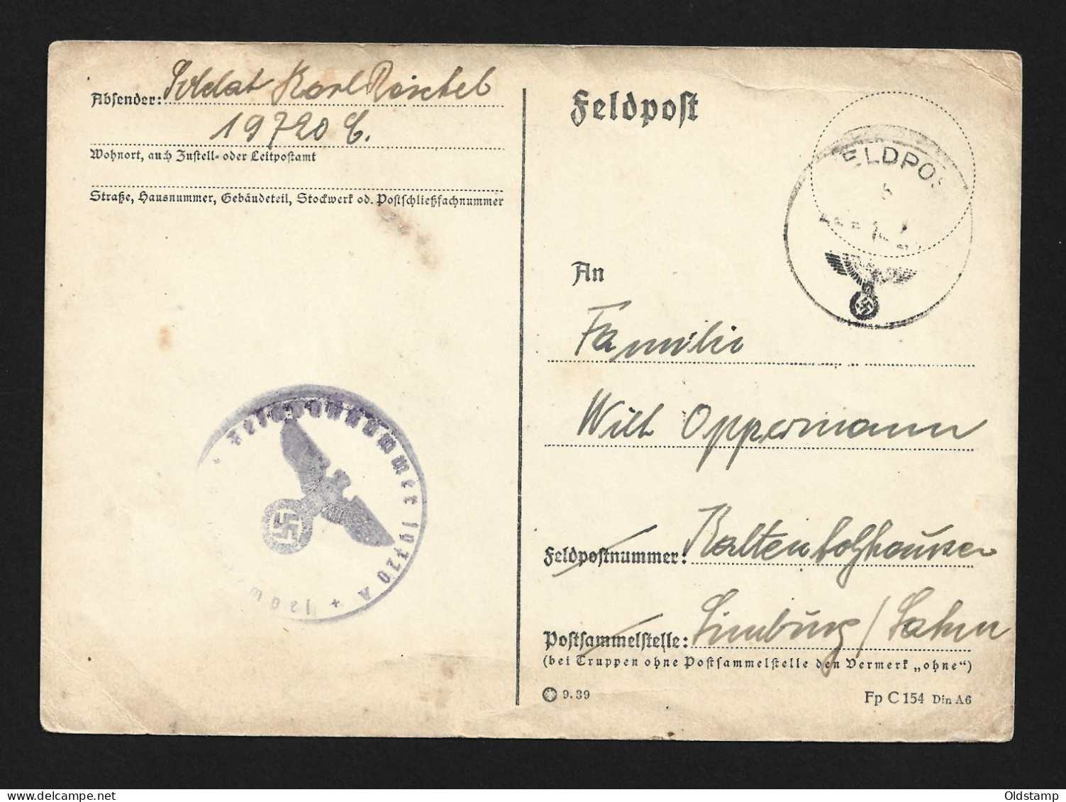 DR Third 3rd Reich 1941 WK2 WWII WEHRMACHT FELDPOST SONDERSTEMPEL Letter Allemagne Alemania Deutsches Germany - Feldpost 2. Weltkrieg