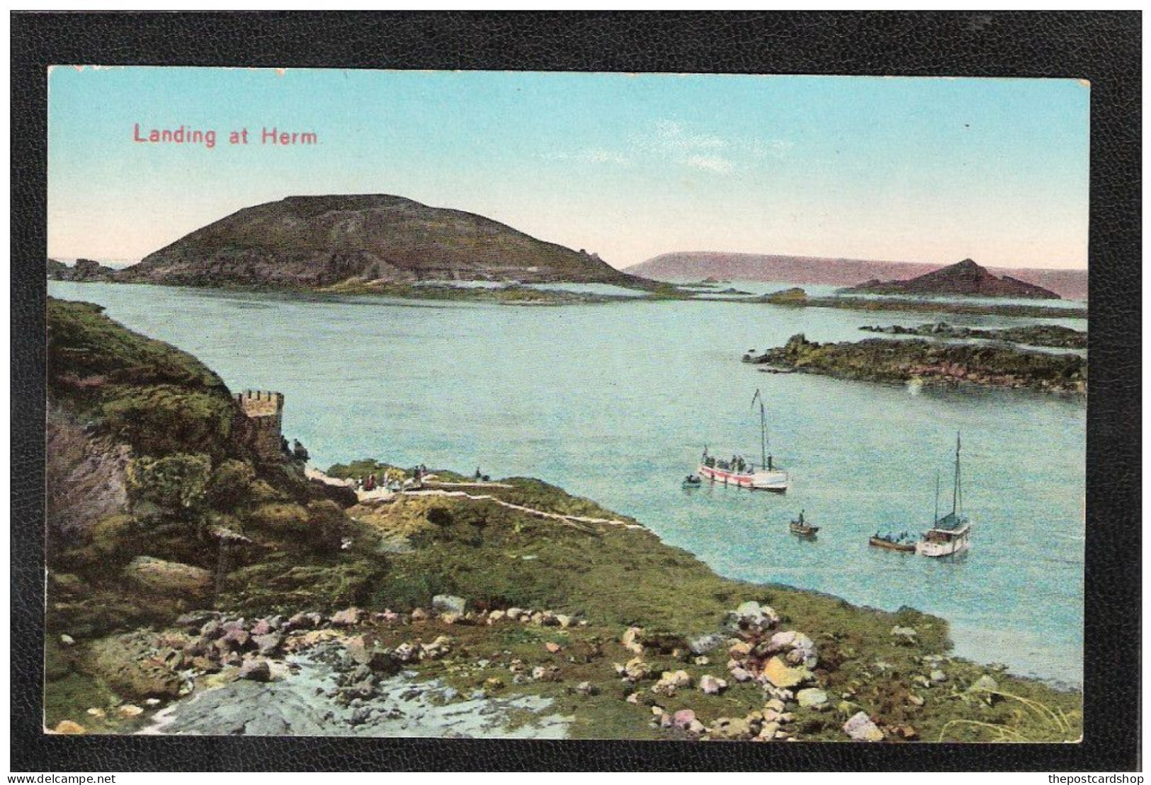 LANDING AT HERM Boat Sailing Boats On Rosiere Steps Channel Islands Herm Postcard UNUSED - Herm