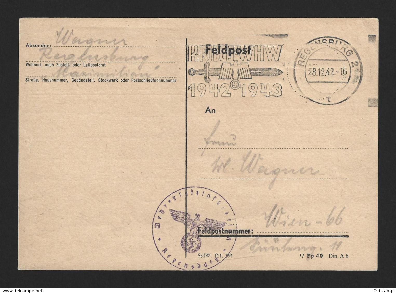 DR Third 3rd Reich 1941 WK2 WWII WEHRMACHT FELDPOST SONDERSTEMPEL Letter Allemagne Alemania Deutsches Germany - Feldpost 2. Weltkrieg