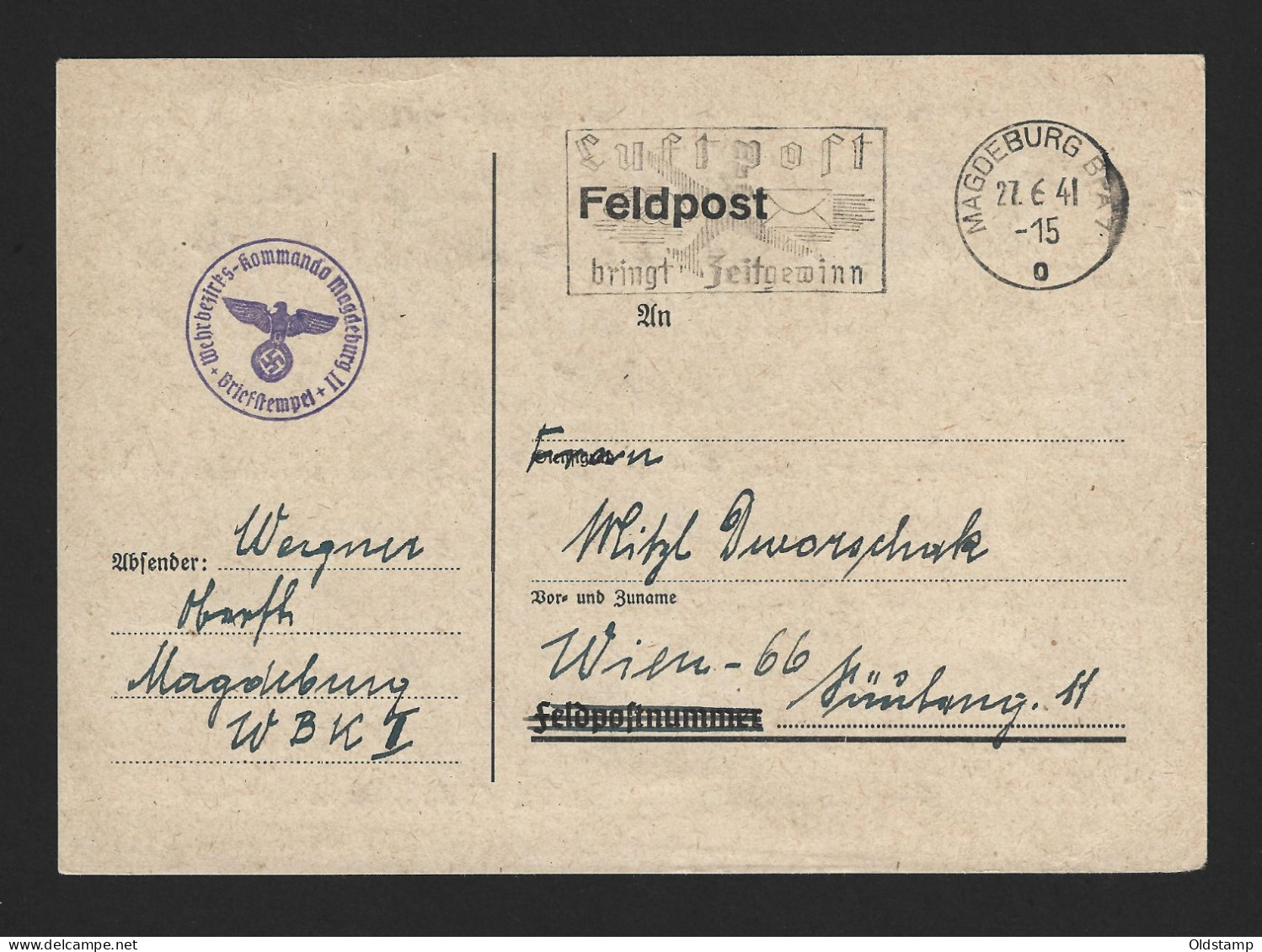 DR Third 3rd Reich 1941 WK2 WWII WEHRMACHT FELDPOST SONDERSTEMPEL Letter Allemagne Alemania Deutsches Germany - Feldpost 2a Guerra Mondiale