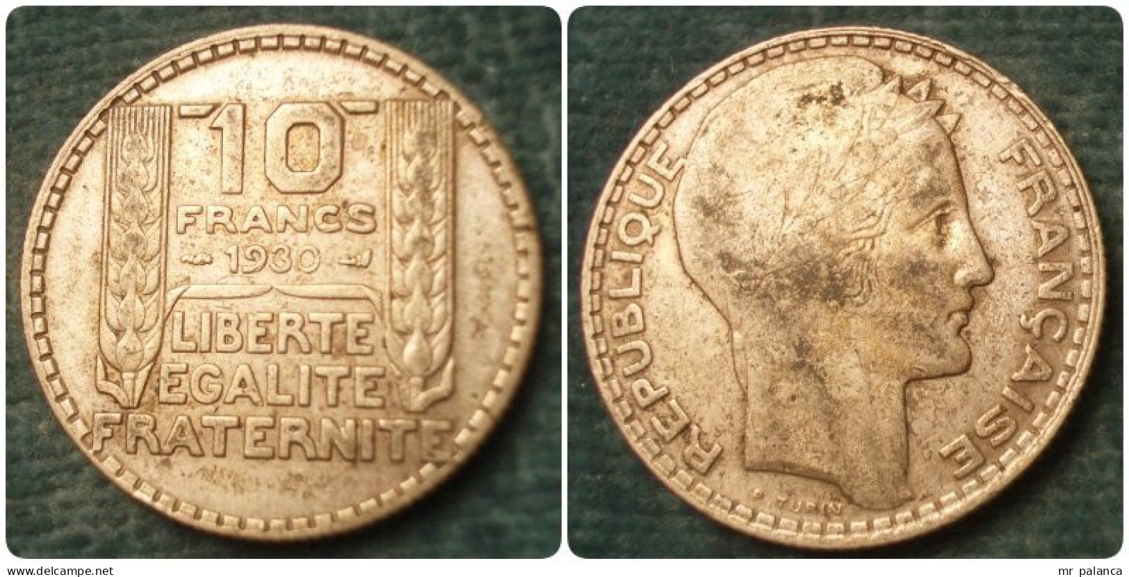 M_p> Francia 10 Franchi 1930 In Argento 10 Grammi - 10 Francs