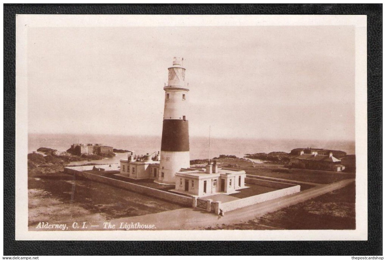 RP Alderney The Lighthouse Vintage RP Postcard CI CHANNEL ISLANDS Phare Leuchtturm - Alderney