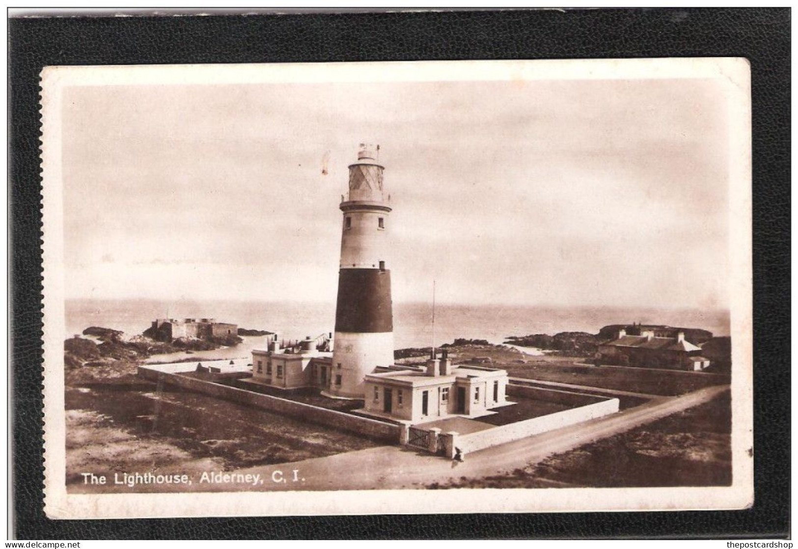 Alderney The Lighthouse Vintage RP Postcard CI CHANNEL ISLANDS Phare Leuchtturm - Alderney