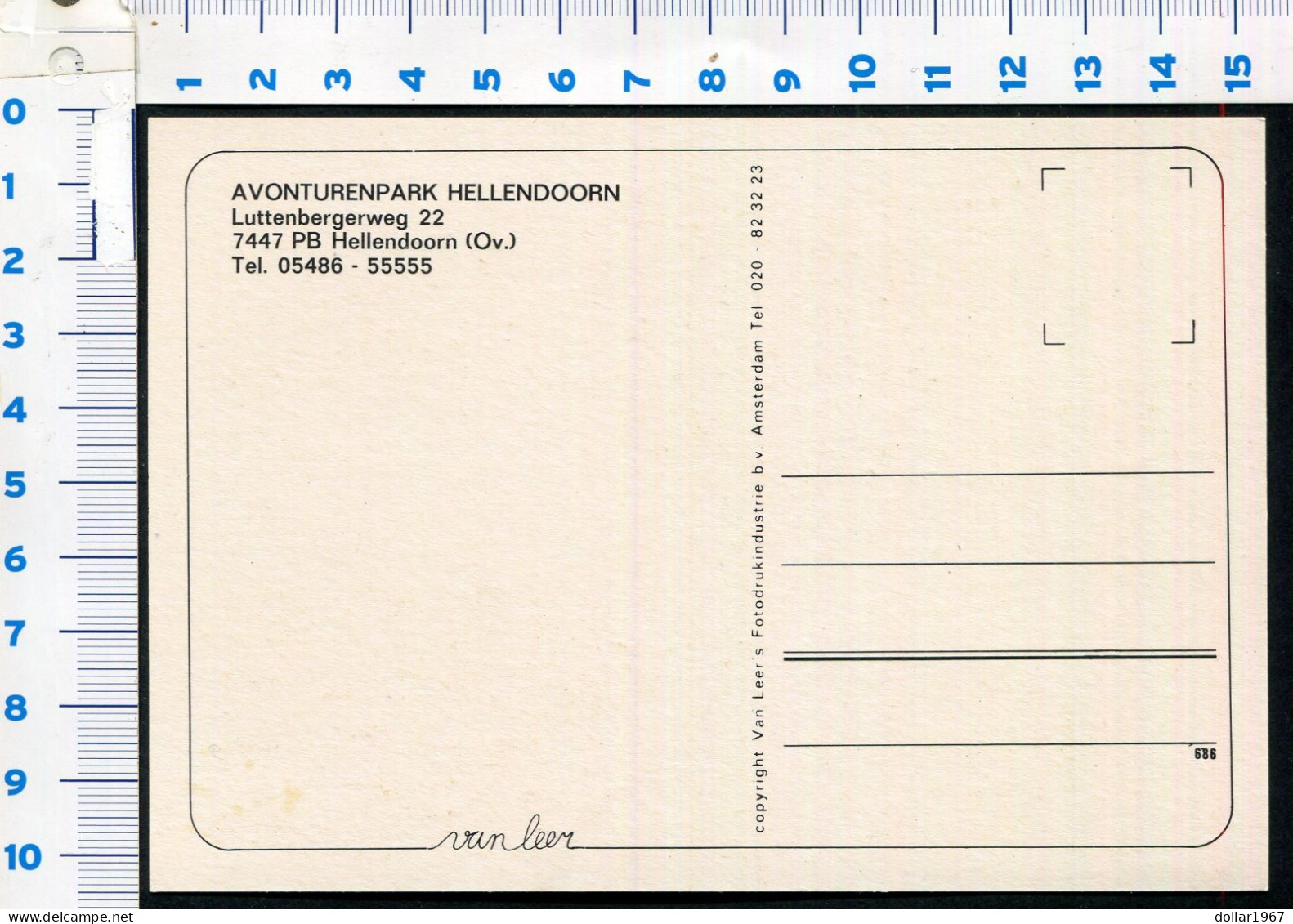 Avonturenpark Hellendoorn - * Omgelopen * Jaren "80 - (1)- Not  Used -- 2 Scans For Condition.(Originalscan !!) - Hellendoorn